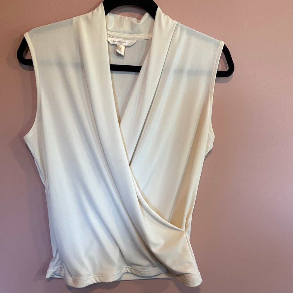 Banana Republic Ivory Wrap Blouse